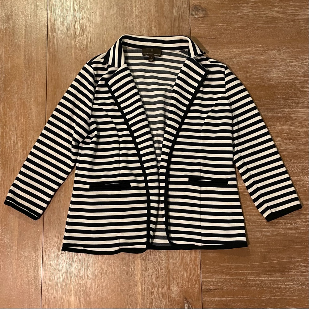 Fen Wright Manson Navy & White Stripe Blazer